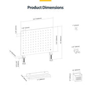 StarTech.com Clamp-On Pegboard with Accessories, 16.5 x 12.5in (42 x 32cm), Steel Pegboard, Desktop Storage Organizer, Desk Mount Peg Board, Black