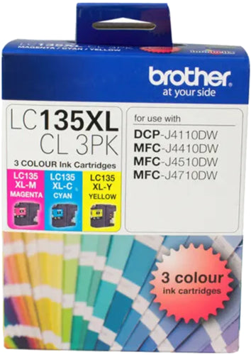 Brother LC135XLCL3PK ink cartridge 3 pc(s) Original Cyan, Magenta, Yellow