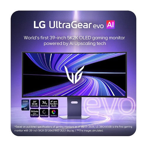 LG 39" UltraGear™ evo GX9, World's First 39" 5K2K OLED Gaming Monitor, Black
