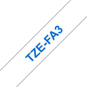 Brother TZE-FA3 label-making tape Blue on white