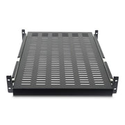 StarTech.com 2U Sliding Server Rack Mount Shelf - 20 to 30in Adjustable Mounting Depth - Vented - 50lb - Heavy Duty Universal 19” Rack Shelf for Equipment Rack - 24in Deep