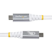 StarTech.com 1m (3ft) USB4 Cable, 80Gbps, USB-IF Certified USB-C Cable, 240W PD, 8K 120Hz/4K 240Hz DP2.1 DP80, TPE Jacket, Thunderbolt 4 Compatible - White USB-C Cord