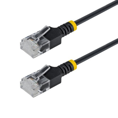 StarTech.com 1m Black Ultra Slim Cat6A Ethernet Cable, UTP, Pure Bare Copper Wire, 34AWG Slim RJ45 Network Patch Cord, Individually Tested