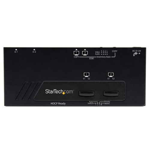 StarTech.com 2X2 HDMI Matrix Switch w/ Automatic and Priority Switching – 1080p - TAA