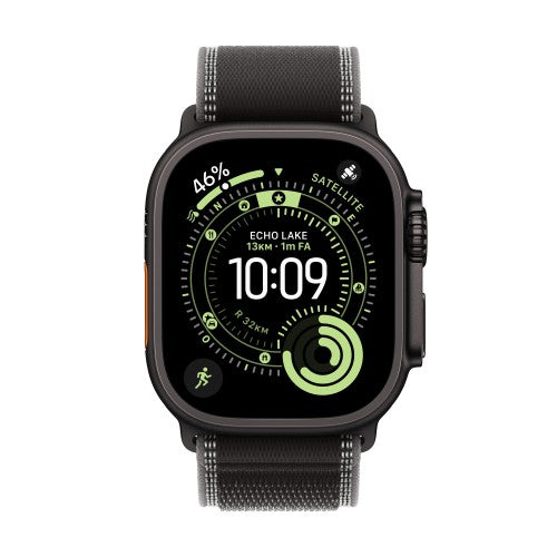 Apple Watch Ultra 3 GPS + Cellular 49mm Black Titanium Case with Black/Charcoal Trail Loop - M/L