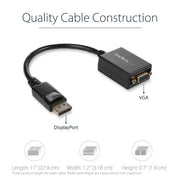 StarTech.com DisplayPort to VGA Adapter - Active DP to VGA Converter - 1080p Video - DisplayPort Certified - DP/DP++ Source to VGA Monitor Cable Adapter Dongle - Latching DP Connector