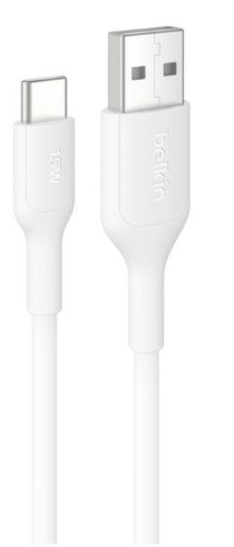 Belkin CAB021FQ1MWH USB cable 1 m USB A USB C 0.48 Gbit/s 15 W White