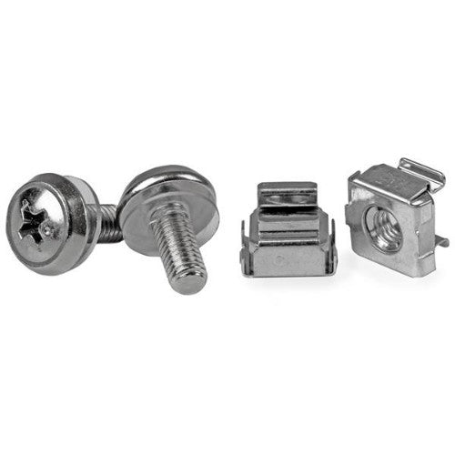 StarTech.com 50-Pack M5 12mm Screws, Square Hole Cage Nuts and Installation Tool, Hardware Mounting Kit for 19" or 10" Server Racks, Cabinets and Enclosures, Silver - TAA