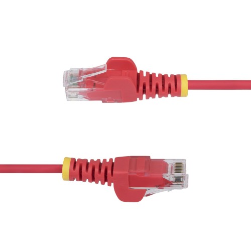 StarTech.com 2m Red Slim CAT6 Ethernet Cable, Snagless, 100W PoE, UTP, LSZH, 28AWG Pure Bare Copper Wire, Slim RJ45 Network Patch Cord w/Strain Reliefs, Individually Tested
