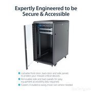 StarTech.com 22U Enterprise-Grade Server Rack Cabinet, 19in Enclosed 4-Post Rack with 33in (83cm) Mounting Depth and 1764lb (800kg) Weight Capacity