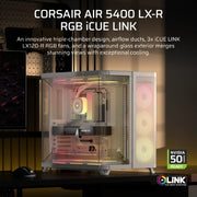 Corsair AIR 5400 LX-R RGB iCUE LINK Midi Tower White