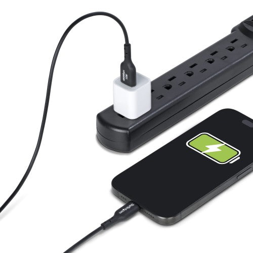 StarTech.com 3m (9.8ft) USB-A to USB-C Charging Cable, Charge & Sync, 3A, USB 2.0, TPE Jacket - Black USB Charging Cord