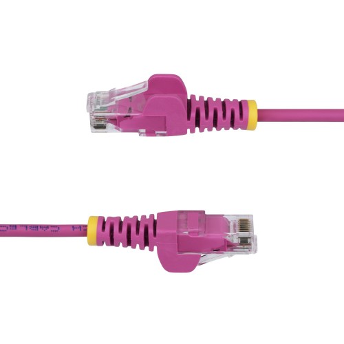 StarTech.com 15m Pink Slim CAT6 Ethernet Cable, Snagless, 100W PoE, UTP, LSZH, 28AWG Pure Bare Copper Wire, Slim RJ45 Network Patch Cord w/Strain Reliefs, Individually Tested