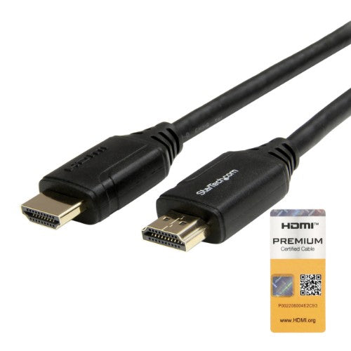 StarTech.com 6ft (2m) Slim HDMI Cable, Flexible Premium Certified HDMI 2.0 Cord with Ethernet, UHD 4K 60Hz HDR10, Durable Aramid Fiber Design with TPE Jacket