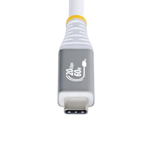 StarTech.com 3m (10ft) USB4 Cable, 20Gbps, USB-IF Certified USB-C Cable, 60W PD, 4K 120Hz DP 2.1, TPE Jacket, White USB-C Cord
