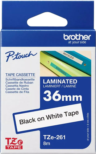 Brother TZE-261 label-making tape Black on white TZ