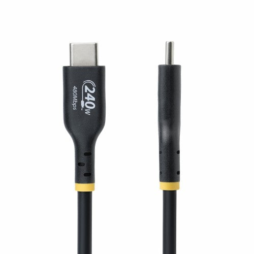 StarTech.com 10ft (3m) USB-C Charging Cable, Charge & Sync, 240W (5A) PD EPR, USB 2.0 Laptop Charger Cable, USB-IF Certified, TPE Jacket - Black USB C Charging Cord