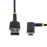 StarTech.com 6.6ft (2m) USB-A to USB-C Fast Charging Cable, Rugged, Right-Angled, Charge & Sync, 3A, USB 2.0, TPE Jacket and Aramid Fiber - USB Charging Cord
