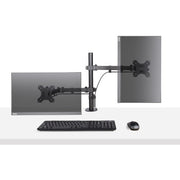 StarTech.com Monitor Arm with VESA Laptop Tray, For a Laptop (4.5kg/9.9lb) and a Single Display up to 32" (17.6lb/8kg), Black, Vented Tray, Adjustable Laptop Arm Mount, C-clamp/Grommet Mount