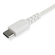 StarTech.com 3ft (1m) USB-C Fast Charging Cable, Rugged, Charge & Sync, 60W (3A) PD, USB 2.0, White TPE Jacket and Aramid Fiber - USB C Charging Cord