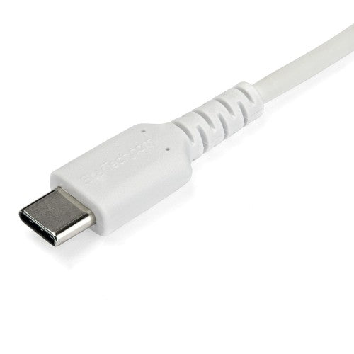 StarTech.com 6.6ft (2m) USB-C Fast Charging Cable, Rugged, Charge & Sync, 60W (3A) PD, USB 2.0, White TPE Jacket and Aramid Fiber - USB C Charging Cord