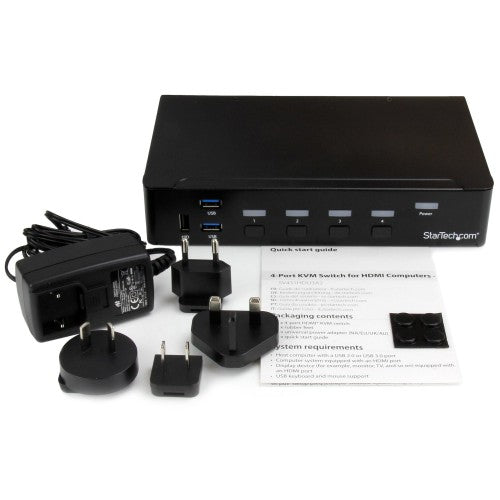 StarTech.com 4-Port HDMI KVM Switch - USB 3.0 - 1080p - TAA