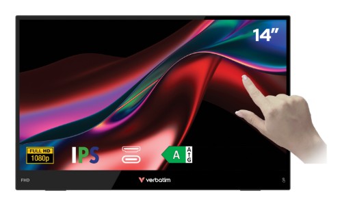 Verbatim 32405 portable TV/monitor Portable monitor Black 35.6 cm (14") LCD 1920 x 1080 pixels