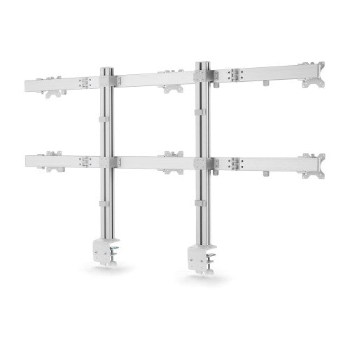 StarTech.com Six-Monitor Desk Mount with Crossbar, Up To 32-inch Computer Screens, Max 17.6lb (8kg) each, Dual Column, C-clamp/Grommet, Height Adjustable