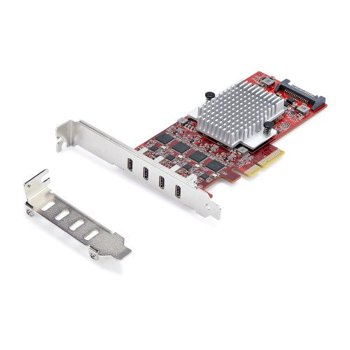 StarTech.com 4-Port USB Type-C PCIe Card, USB 3.2 10Gbps, USB-C PCI Express Expansion Card, 4x Independent USB Controllers, Windows/Linux/macOS, TAA-Compliant