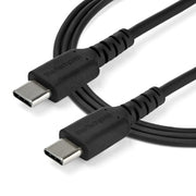 StarTech.com 3ft (1m) USB-C Fast Charging Cable, Rugged, Charge & Sync, 60W (3A) PD, USB 2.0, Black TPE Jacket and Aramid Fiber - USB C Charging Cord