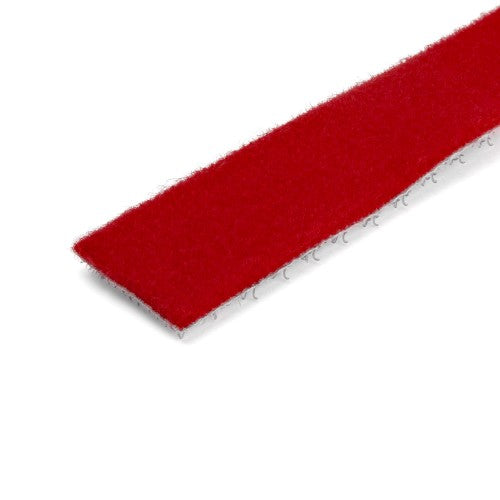 StarTech.com 50ft (15.2m) Hook and Loop Roll, Red, Cut-to-Size Reusable Cable Ties, Bulk Industrial Wire Fastener Tape, Adjustable Fabric Wraps, Reusable Self Gripping Cable Management Straps