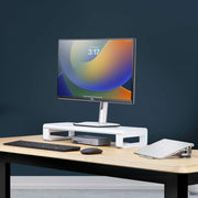 StarTech.com Ergonomic Monitor Riser Stand, Up to 33lb/15kg, Fixed height 3.5in/9cm, Desktop Computer Monitor/Laptop Riser, Steel Platform, Quick Assembly, Optimize Desk Space - TAA