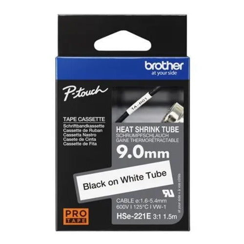 Brother HSE-221E label-making tape Black on white