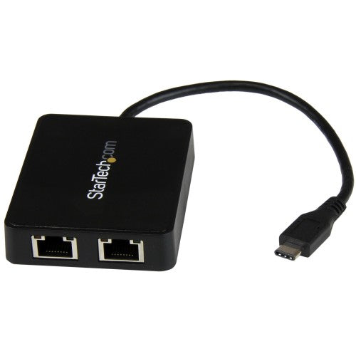 StarTech.com USB-C to Dual Gigabit Ethernet Adapter with USB 3.0 (Type-A) Port, USB Type-C Gigabit Network Adapter