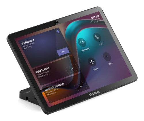 Yealink CTP25 touch panel, MeetingBar A20 compatibility, 10.1in IPS touchscreen, Android 13, Teams Rooms control, USB-C BYOD, 45W charging, Wi‑Fi 6