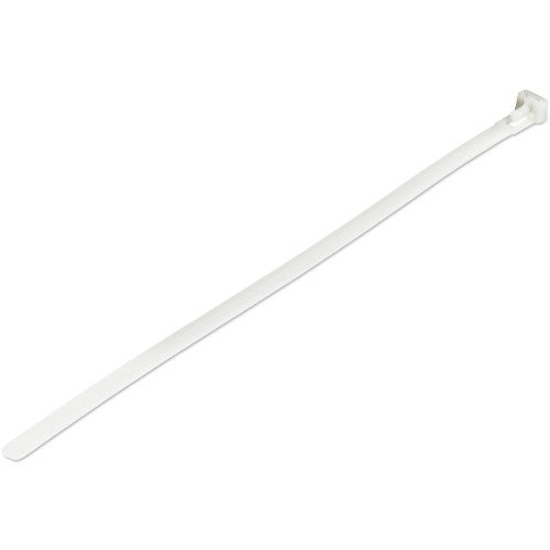 StarTech.com 10"(25cm) Reusable Cable Ties - 1/4"(7mm) wide, 2-1/2"(65mm) Bundle Dia. 50lb(22kg) Tensile Strength, Releasable Nylon Ties, Indoor/Outdoor, 94V-2/UL Listed, 100 Pack - White - TAA