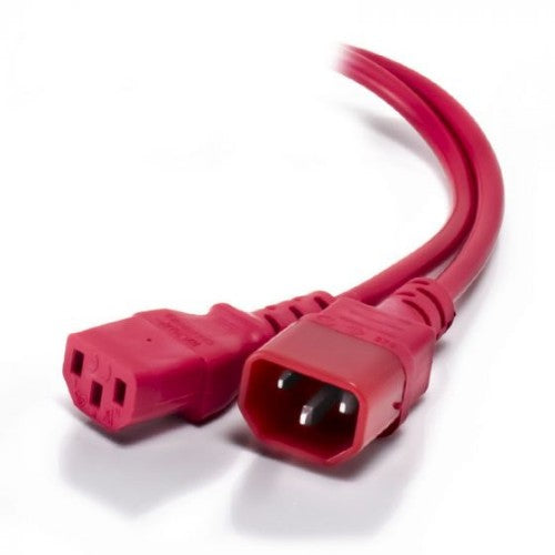 ALOGIC IEC C13 to IEC C14 Computer Power Extension Cord - Male to Female - 1m - Red