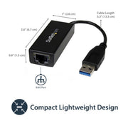 StarTech.com USB 3.0 to Gigabit Ethernet Network Adapter, 10/100/1000 Mbps, USB to RJ45, USB 3.0 to LAN Adapter, USB 3.0 Ethernet Adapter (GbE), TAA Compliant