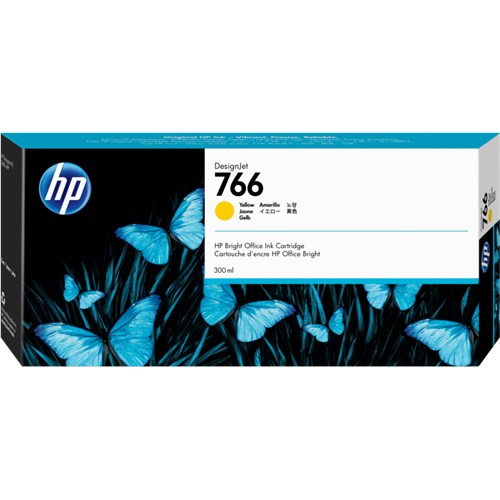 HP 766 300-ml Yellow DesignJet Ink Cartridge