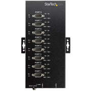 StarTech.com 8 Port Serial Hub USB to RS232/RS485/RS422 Adapter - Industrial USB 2.0 to DB9 Serial Converter Hub - IP30 Rated - Din Rail Mountable Metal Serial Hub - 15kV ESD Protection - TAA
