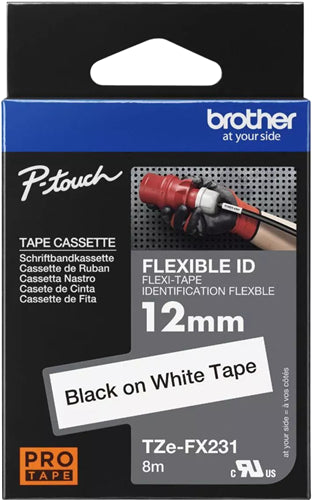 Brother TZE-FX231 label-making tape Black on white TZ