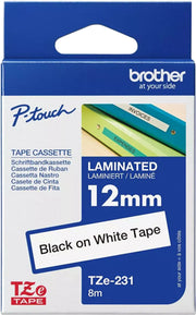 Brother TZE-231 label-making tape Black on white