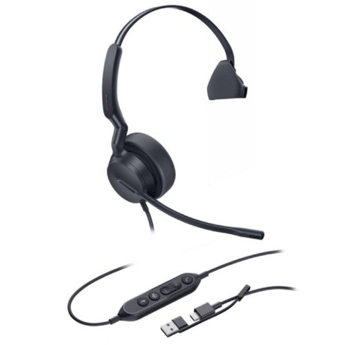 Yealink *Last Stock Yealink UH42 Mono Teams USB-C/A Microsoft Certified Teams USB Wired Headset, Noise-Canceling Microphone, Leather Ear Cushions Controller T