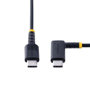 StarTech.com 6in (15cm) USB-C Fast Charging Cable, Rugged, Right-Angled, Charge & Sync, 60W (3A) PD, USB 2.0, TPE Jacket and Aramid Fiber - USB C Charging Cord