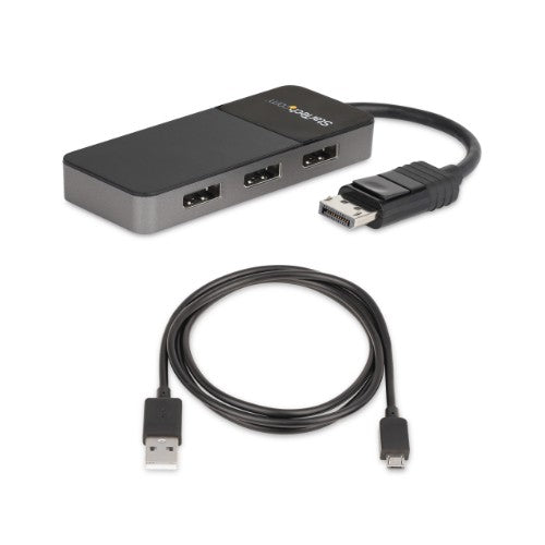 StarTech.com 3-Port DisplayPort 1.4 Splitter, DisplayPort to 3x DP Multi-Monitor Adapter, Triple 4K Computer MST Hub, USB Bus-Powered - Windows Only