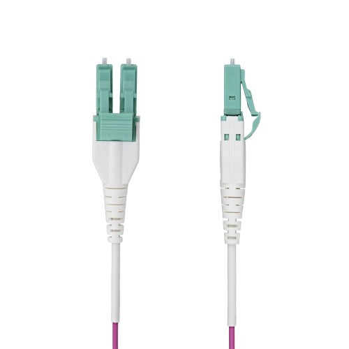 StarTech.com 2m (6ft) LC to LC (UPC) OM4 Multimode Fiber Optic Cable, Erika Violet, 50/125µm, 40G/100G, LOMMF/VCSEL, Uniboot Fiber Jumper Cord, OFNR Riser Rated