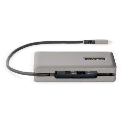 StarTech.com USB-C Multiport Adapter - HDMI/VGA - 4K 60Hz - 3-Port USB Hub - 100W Power Delivery Pass-Through - GbE - Travel Mini Docking Station w/ Charging - 1ft/30cm Wrap-Around Cable