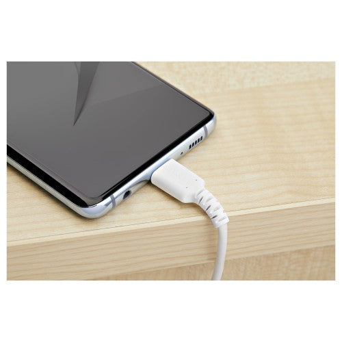 StarTech.com 3ft (1m) USB-A to USB-C Fast Charging Cable, Rugged, Charge & Sync, 3A, USB 2.0, White TPE Jacket and Aramid Fiber - USB Charging Cord