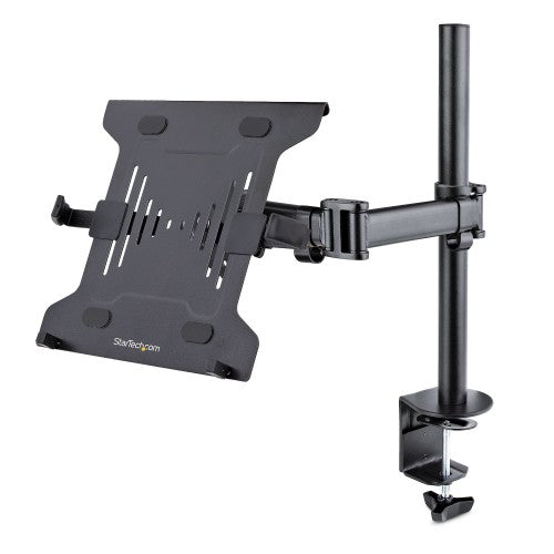 StarTech.com Laptop Desk Mount - Monitor and Laptop Mount - Displays up to 34" (17.6lb/8kg) & Laptops (4.5kg/9.9lb) - Articulating VESA Laptop Tray Arm - Clamp / Grommet Mount