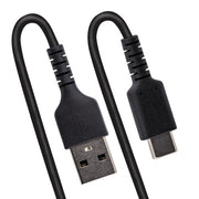 StarTech.com 3.3ft (1m) USB-A to USB-C Fast Charging Cable, Rugged, Coiled, Charge & Sync, 3A, USB 2.0, TPE Jacket and Aramid Fiber - USB Charging Cord